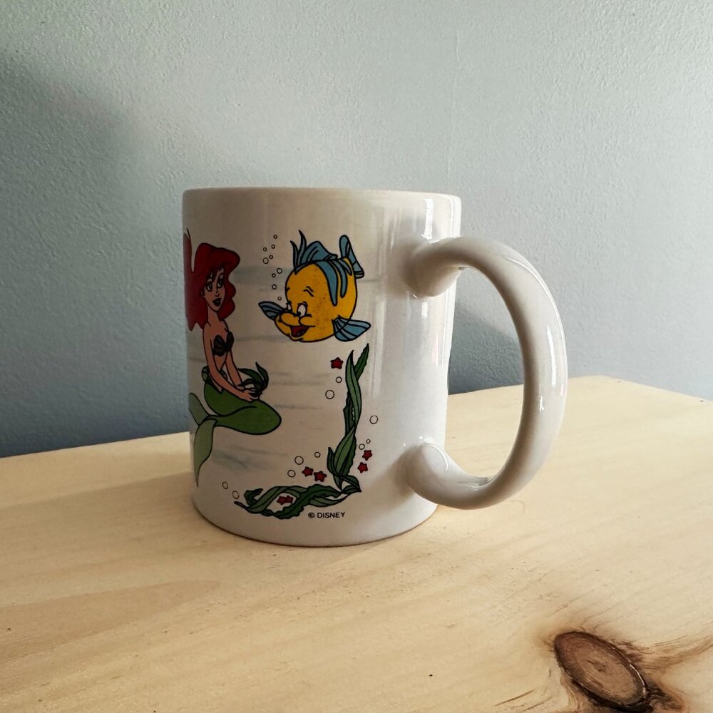 Vintage Disney The Little Mermaid Mug | Rare | Ft. King Triton Ursula Flounder - Picture 3 of 10